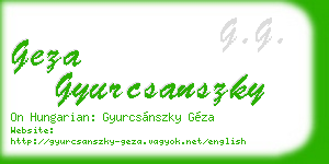 geza gyurcsanszky business card